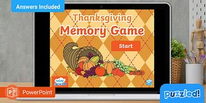 Fun Thanksgiving Memory Game Puzzle PowerPoint
