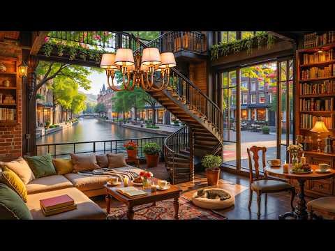 Elegant Spring Coffee Shop Jazz ☕ Smooth Background Jazz ~ Calm Morning Ambience for Relaxing