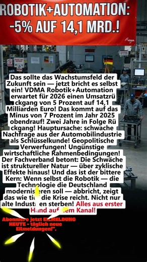 Robotik+Automation: -5% auf 14,1 Mrd — selbst Zukunftsjobs brechen ein!