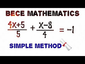 B.E.C.E MATHEMATICS (MATHS) Past Question with Solution. 2024 BECE Maths Trial Question.
