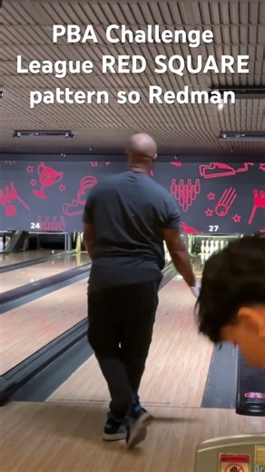 PBA Challenge League Red Square Pattern 40’ #likeandsubscribe #bowlingcenter #pba50 #pba60