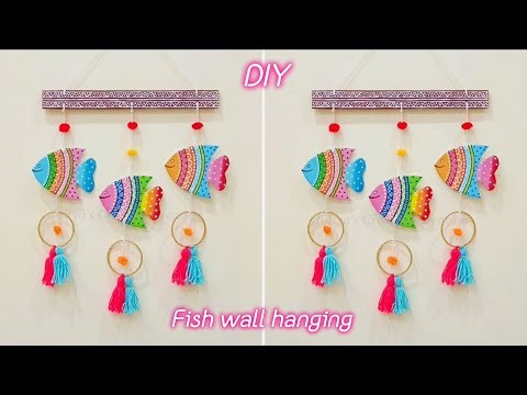 Easy fish wall hanging with cardboard | Unique diy crafts for home decor | Tanya's Creative Creation