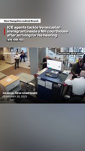 850K views · 6.2K reactions | Federal agents cornered a Venezuelan man in a New Hampshire courthouse elevator before tackling him as he tried to flee — and taking down an elderly bystander in the melee, wild security footage shows. | New York Post | Facebook