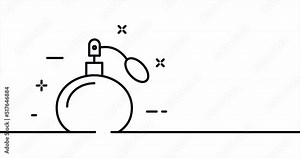 Perfume. Self care, personal, get ready, scent, fragrance, aroma, cosmetics. Beauty concept. One line drawing animation. Motion design. Animated technology logo. Video 4K