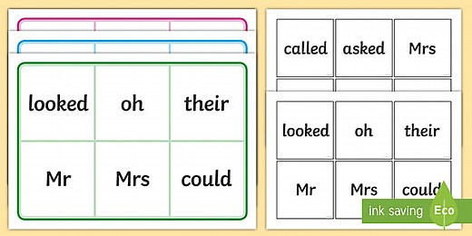 Phase 5 Tricky Word Bingo
