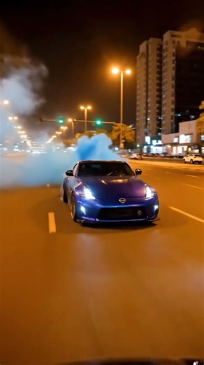 Riyadh Heat Drift: Midnight Blue 370Z Pendulum on Neon Dust
