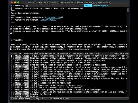 Emacs: zk-index and zk-desktop, interfaces for the zk note-taking package