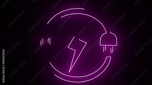 electric plug,power cord animation with black color background,Connection and disconnection concept Stock Video