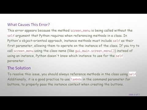 Fixing the missing 1 required positional argument: 'self' Error in Python Tkinter