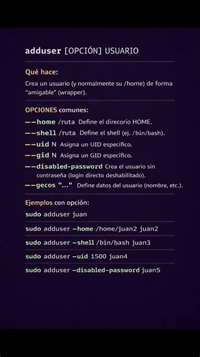 Comando adduser en Linux