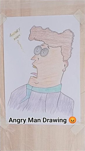 How To Draw An Angry Man 😡 | angry Man drawing 🤔 #shorts #drawing #art