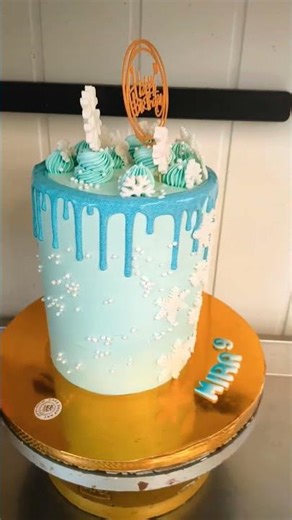 Frozen Theme Birthday Cake ❄️🎂Snowflake Birthday Cake for Girls 💙✨ Beautiful Winter Princess Cake❄️👑