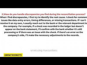 Bank Reconciliation Interview Questions & Answers