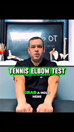 Chad Guerrero OT,COMT,CPT,SMT,Dip.OMT,SCC,PES,CES | 🪑 Chair Test for Tennis Elbow (Lateral Epicondylalgia) Try this quick self-check if you’re dealing with outer elbow pain 👇 How to perform... | Instagram