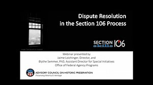 ACRA Webinar: Resolving Disputes in Section 106 (Updated)