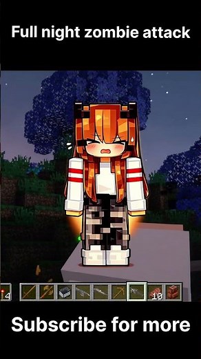 I Survived a FULL NIGHT Zombie Attack in Minecraft! 🧟‍♂️🔫 #minecraft