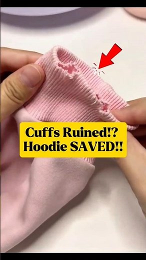 DIY Cuff Repair: How to Fix Worn-Out Hoodie Cuffs at Home (No Machine Needed!) #shorts #sewing #tips