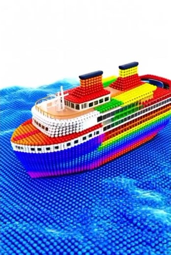 Built a Giant Rainbow Cruise Ship with Magnetic Balls! 🚢🌈