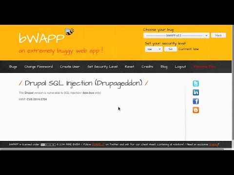bWAPP - Drupal SQL Injection Drupageddon