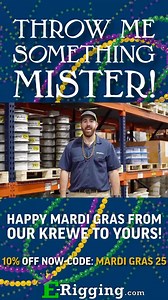 🟣🟡🟢 Here’s a little Mardi Gras lagniappe from our Krewe to yours! 🎭 | E-Rigging.com
