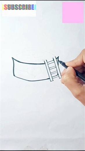 How to draw swimmimg pool #easy #art #shorts