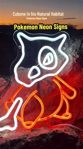 Pokémon Neon LED Signs! Cubone is A Favorite! Collect them ALL! Many Pokémon Neon signs to choose from! They are dimmable and don’t get hot! #neon #neonsigns #pokemon #pokemontiktok #pokemoncommunity @Tony neon