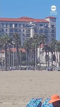 Video shows helicopter go down in Huntington Beach