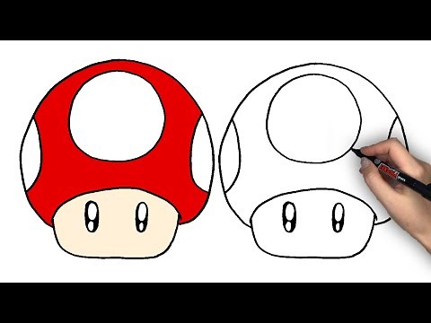 スーパーマリオのキノコのかきかた｜How to draw Super Mushroom #109