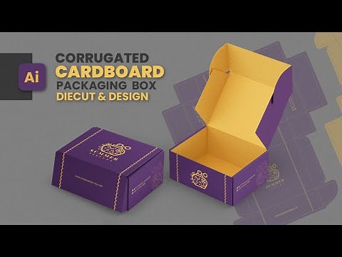 Corrugated Cardboard Packaging Box Diecut/Dieline & Design in illustrator