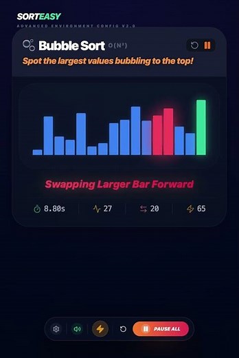 The Easiest Way to Learn Bubble Sort (Visual Guide) 🎨📊