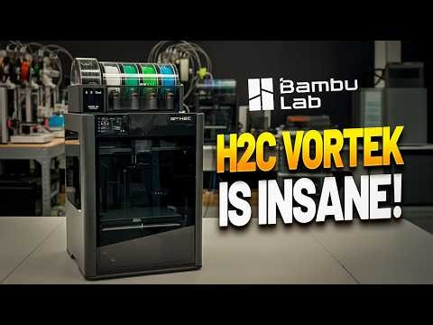Bambu Lab H2C Unboxing, Setup and first print using the new Vortek system!