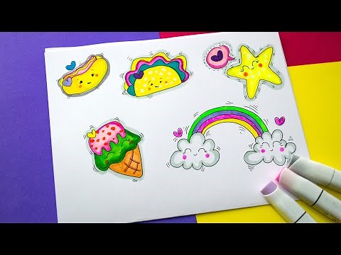💚 5 IDEAS super bonitas de dibujos Kawaii para decorar tus Cuadernos y Libretas | Dibujos Yaye