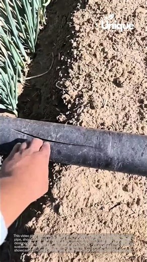 Repairing a cracked irrigation pipe: fixing farm irrigation