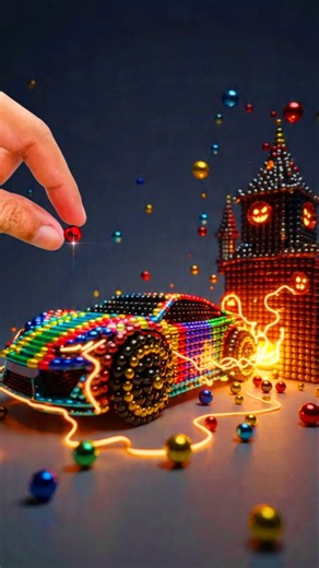 Ferrari Turns Into a Haunted Castle! 👻🏰 (Magnet ASMR) #shorts #Halloween