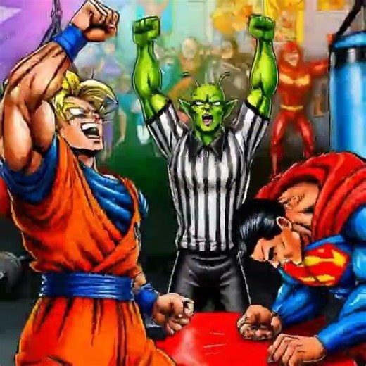 Goku vs Superman Arm Wrestling Showdown – Goku Wins Epic Battle #trending #ai #shorts