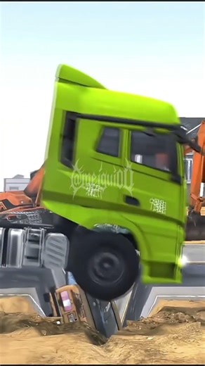 Spintires: MudRunner -Big truck shaking hard while crossing rough pothole terrain