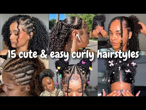 🎀Cute & Easy Curly Hairstyles✨// 15 Protective, cute & Easy hairstyles Compilation