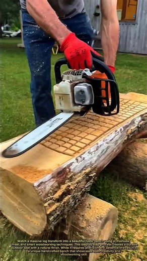 Turning a Log into a Stunning Rustic Bench with Smart Chainsaw Woodworking!