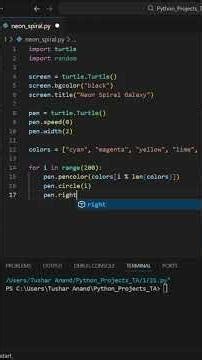 Mesmerizing Spiral Flower Burst 🌈⚡#coding #python #programming #turtlegraphics #shorts #creative