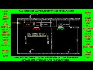 How to Find HVAC Duct or FCU Bottom | AutoCAD HVAC | Fcu Section or Elevation Plan or Side View