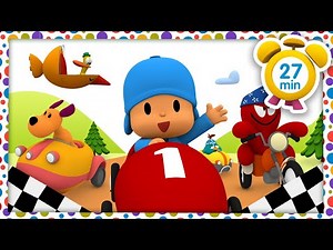 🚗 🎶 VEHICLES SONG: THE BIG RACE [ 27 minutes] | Nursery Rhymes & Baby Songs - Pocoyo
