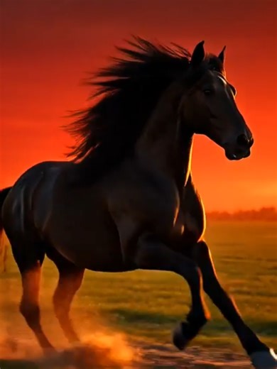 Galloping Through the Crimson Sunset