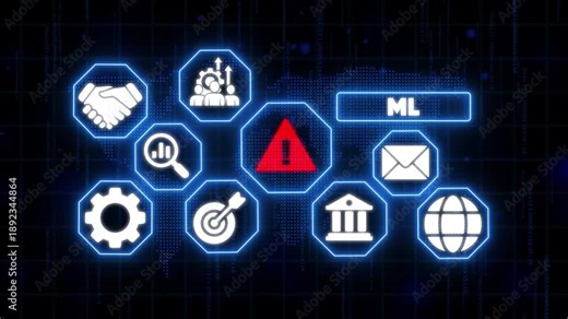 Machine Learning Warning Signs Set for Data Science and Technology Presentations infographic