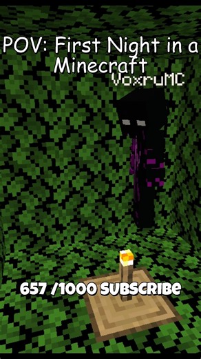 Surviving My First Night in Minecraft Like This... 🌲👀 #voxrumc #minecraft