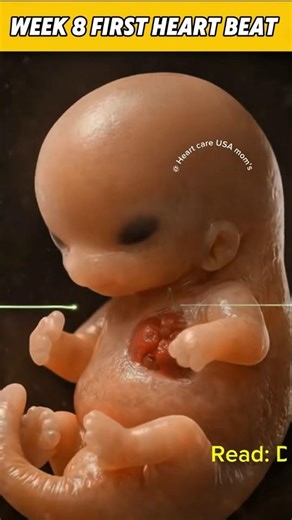 Fetal development first heartbeat at 8 weeks anatomy #youtubeshorts