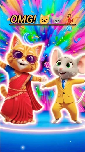OMG! Cat & Mouse Dance Pair Is Going Viral! 🐱🐭💃✨”##shortvideo #catdance #funny #cartoon