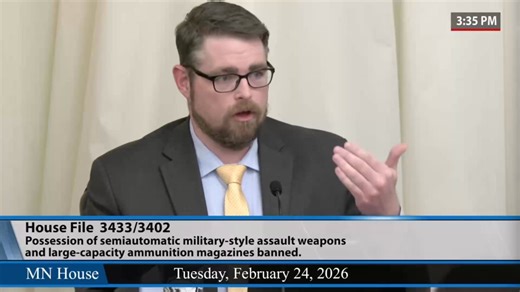Rob Doar Testifies Against Semi-Automatic Rifle & Magazine Ban On February 24, 2026, Minnesota Gun Owners Law Center President Rob Doar delivered powerful testimony before the Minnesota House Public Safety Committee opposing legislation to ban commonly owned semi-automatic rifles and standard-capacity magazines. In the wake of tragedy at Annunciation, Rob makes clear: “The instinct to act is human. The duty to act wisely is legislative.” In his testimony, Rob addresses: • The misleading reliance