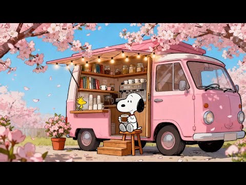 Spring Coffee Break with Snoopy & Woodstock ☕ Chill Lofi Jazz for Calm Focus