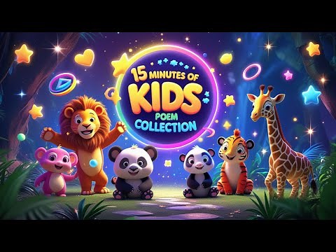 15-Minute Kids Poem Collection | Kids Poem Compilation | Jungle, Animals, Shapes, Counting & More! |
