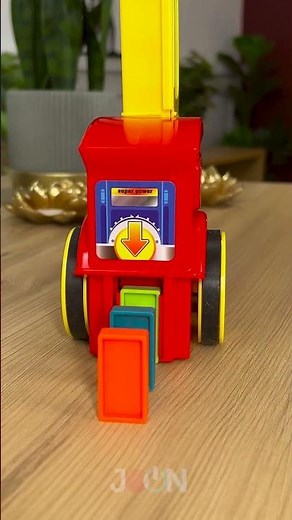 All Aboard the Domino Express! 🚂✨ | Watch This Smart Toy Train Set Up Dominoes Like Magic!